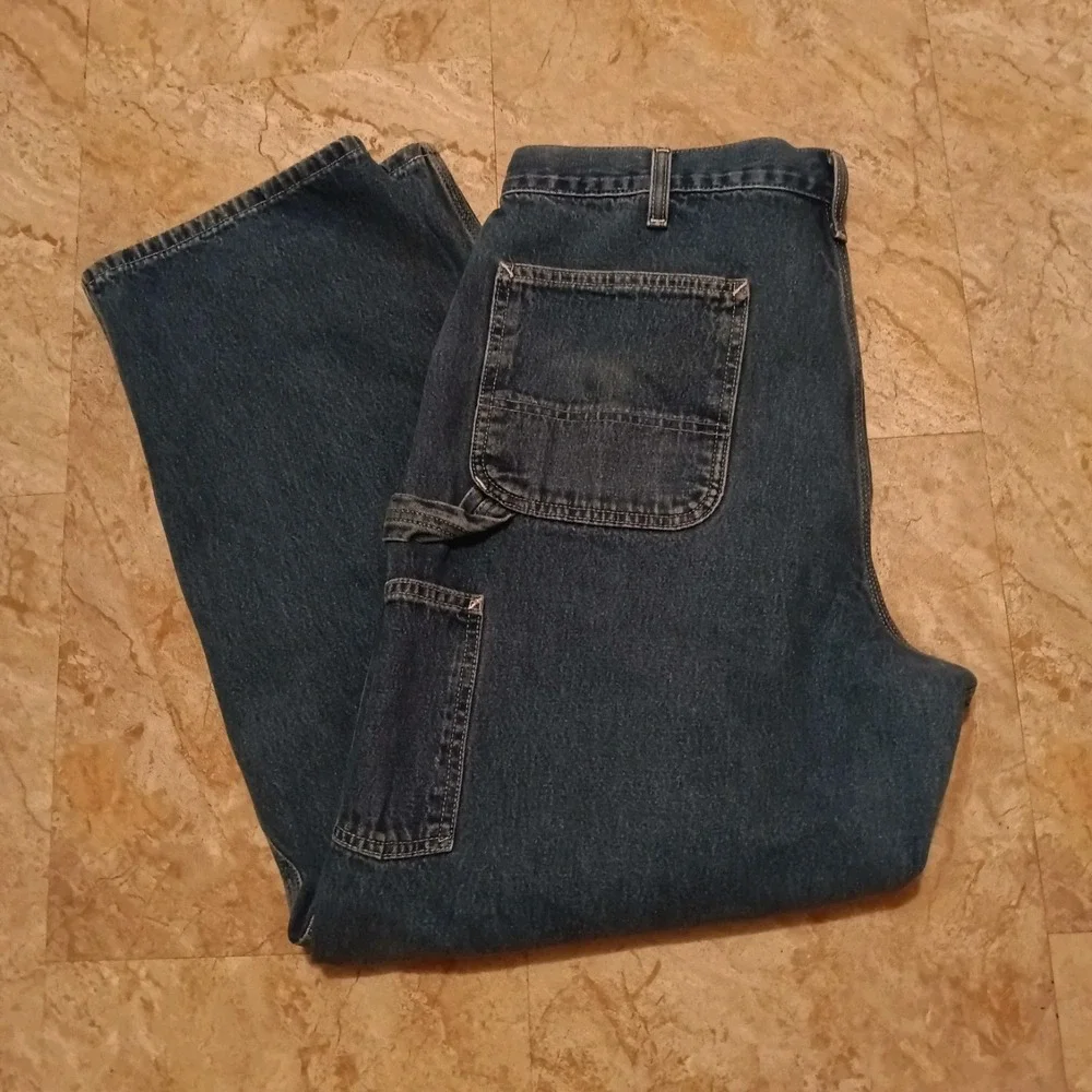 Carhartt‎ Jeans Mens Workwear Denim Carpenter Pants Blue B13 DST - 38x32 (36x30)